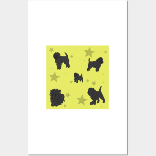 Affenpinscher Pattern Yellow Posters and Art